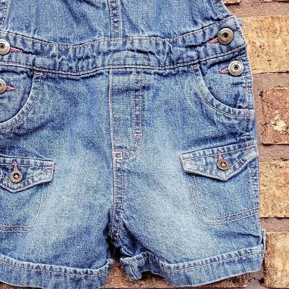 Oshkosh Kids Embroidered Floral Cotton Denim Overalls Size 4T - Picture 7 of 8